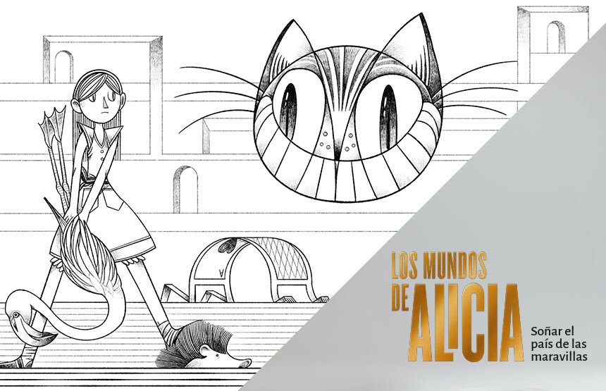 Actividad de la exposición los mundos de alicia. soñar el país de las maravillas y del ciclo a la hora del té con alicia