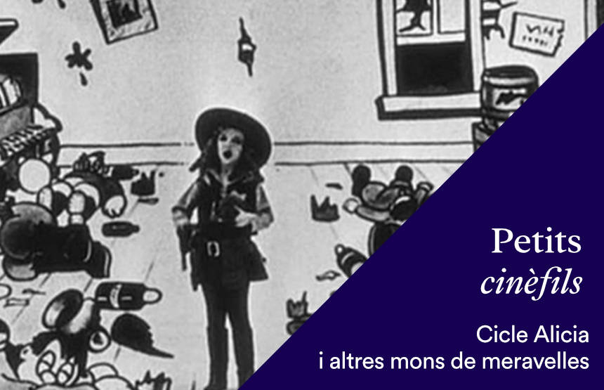 Activitat  de l'exposició els mons de l’alícia. somiar el país de les meravelles i del cicle petits cinèfils