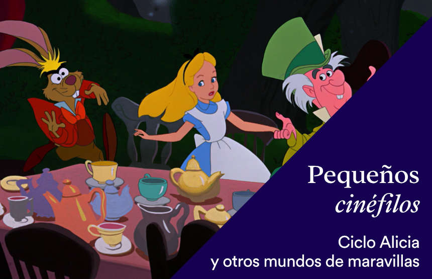 Actividad de la exposición los mundos de alicia. soñar el país de las maravillas y del ciclo pequeños cinéfilos