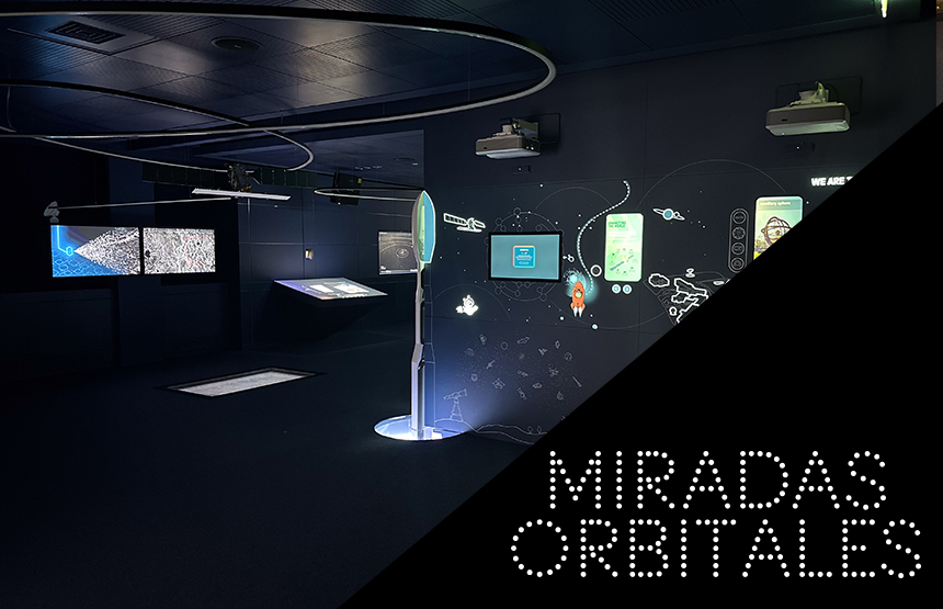 Actividad de la exposición miradas orbitales. el planeta a vista de satélite