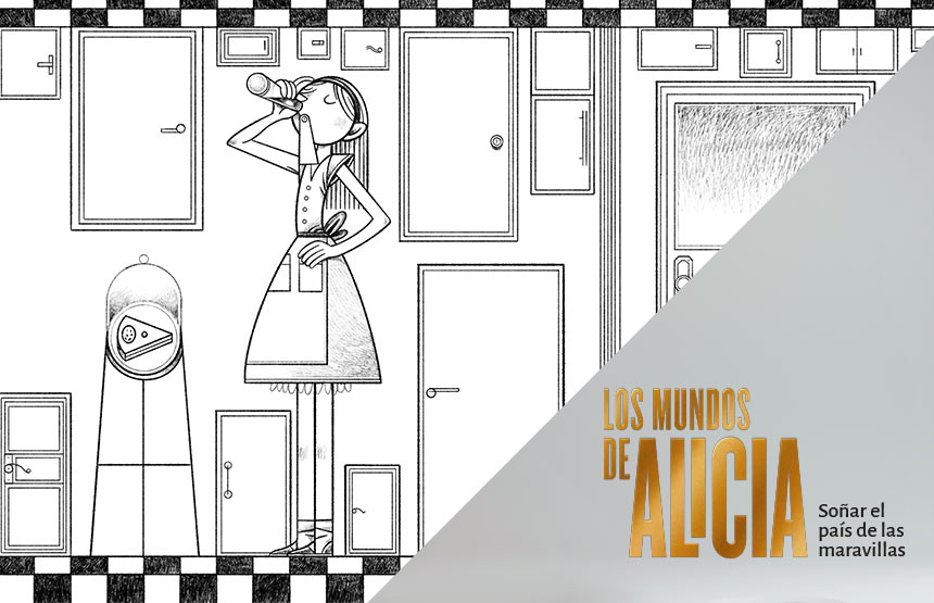 Actividad de la exposición los mundos de alicia. soñar el país de las maravillas y del ciclo a la hora del té con alicia