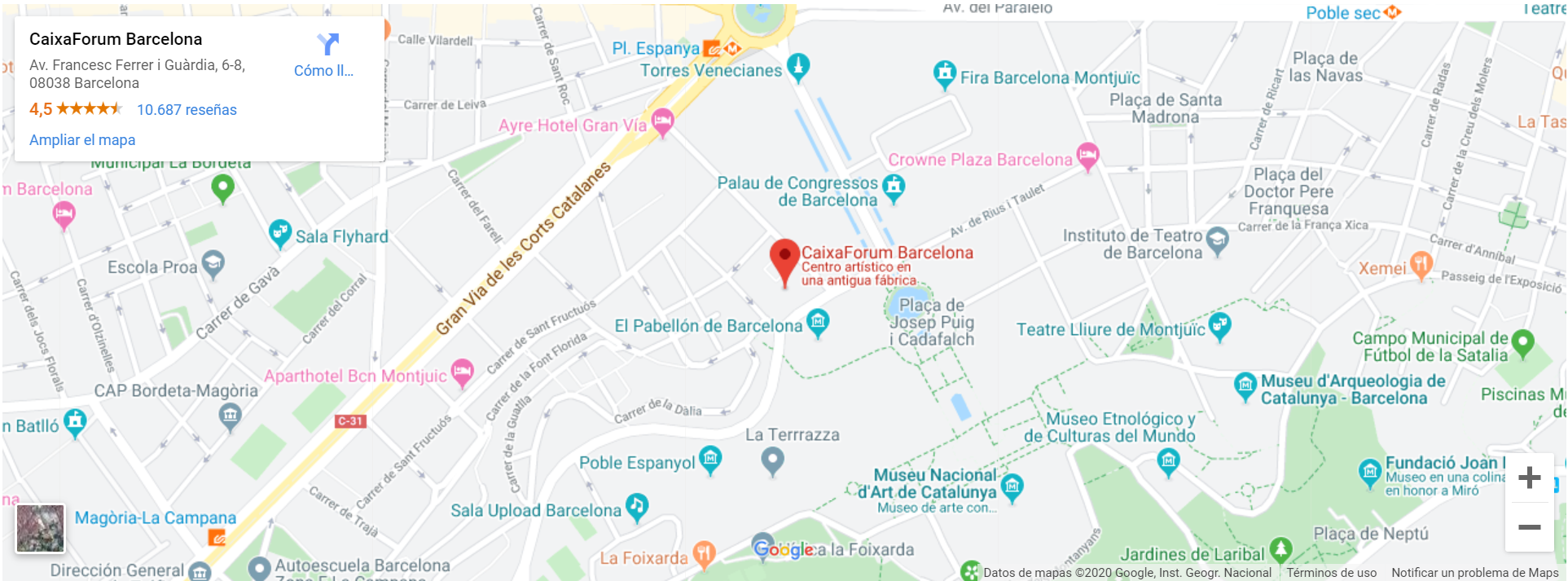 Situació de CaixaForum Barcelona al mapa
