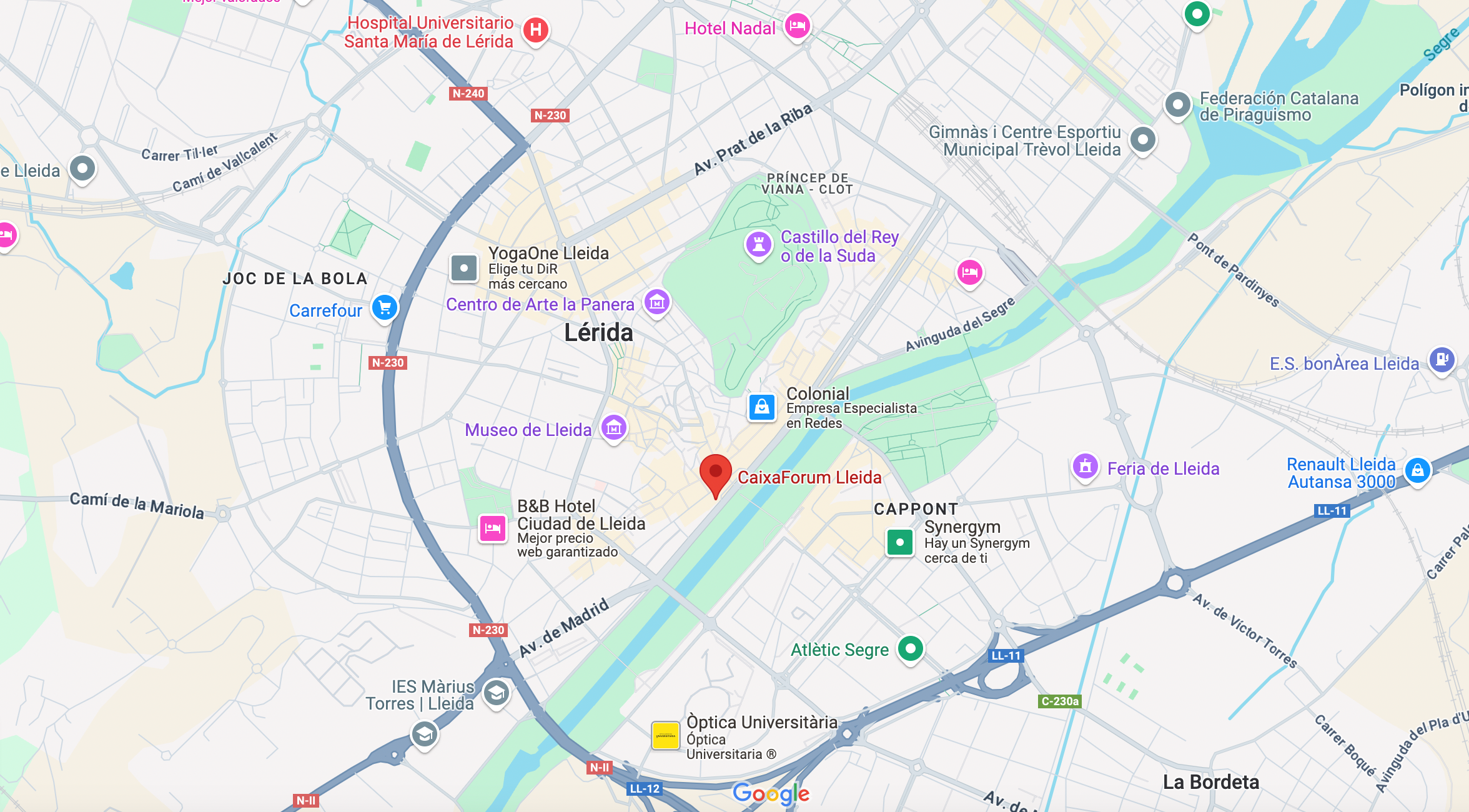 Situación de CaixaForum Lleida en el mapa