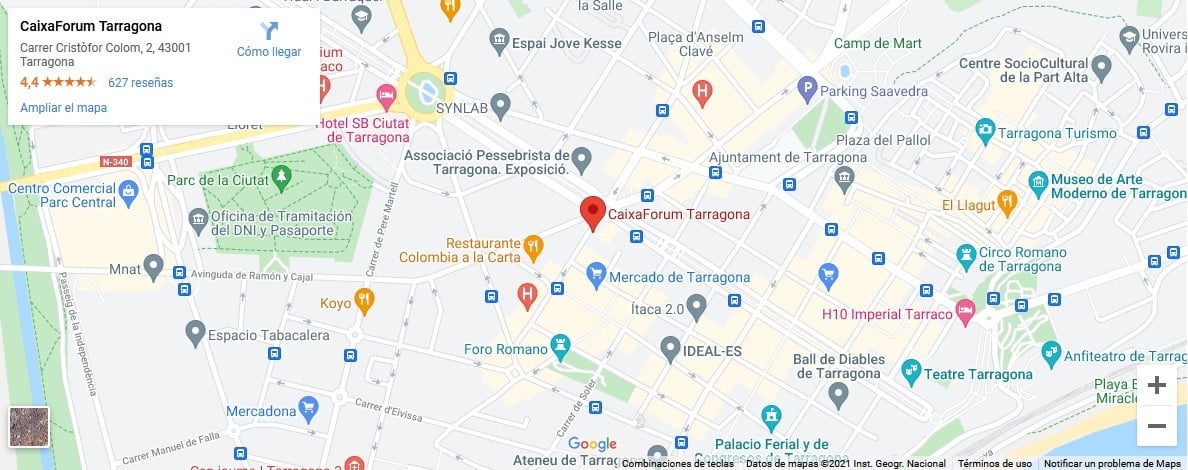 Situació de CaixaForum Tarragona al mapa