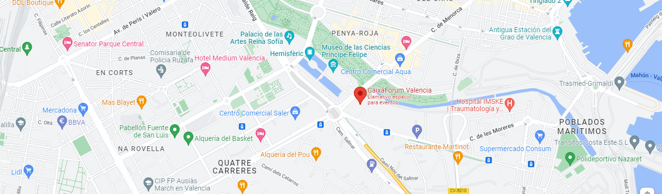 Situació de CaixaForum València al mapa
