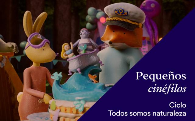 Actividad de la exposición miradas orbitales. el planeta a vista de satélite y del ciclo pequeños cinéfilos