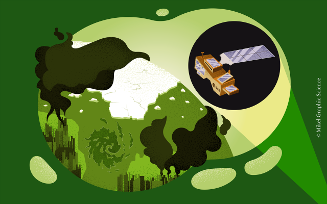 Activitat  de l'exposició miradas orbitales. el planeta a vista de satélite i del cicle ¡explícamelo! respuestas científicas a preguntas cotidianas