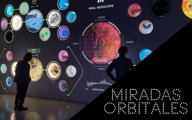 Actividad de la exposición miradas orbitales. el planeta a vista de satélite
