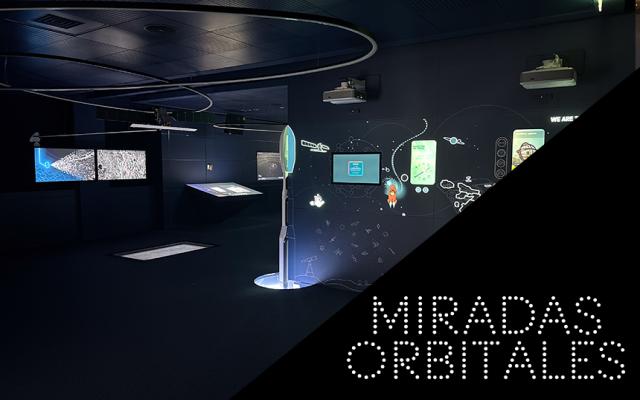 Actividad de la exposición miradas orbitales. el planeta a vista de satélite